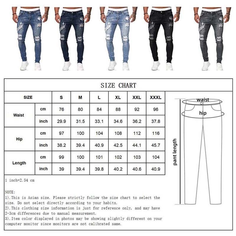 Mens Ripped Skinny Jeans Blue Slim Fit Hole Pencil Pants Casual Biker Trousers Streetwear 2021 High Quality Denim Man Clothing 6 Mens Ripped Skinny Jeans Blue Slim Fit Hole Pencil Pants Casual Biker Trousers Streetwear 2021 High Quality Denim Man Clothing 6