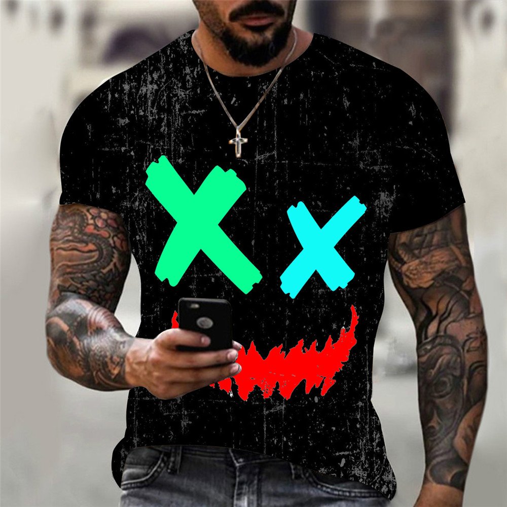 New hot sale XXOO 3D printing men's T-shirt summer casual Harajuku hip-hop short-sleeved street fashion round neck top T-shirt 5 New hot sale XXOO 3D printing men's T-shirt summer casual Harajuku hip-hop short-sleeved street fashion round neck top T-shirt 5